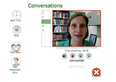 Conversations interface of video from instructor.