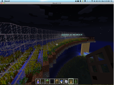 Minecraft of irrigated greenhouse included in the “Ocean City”.