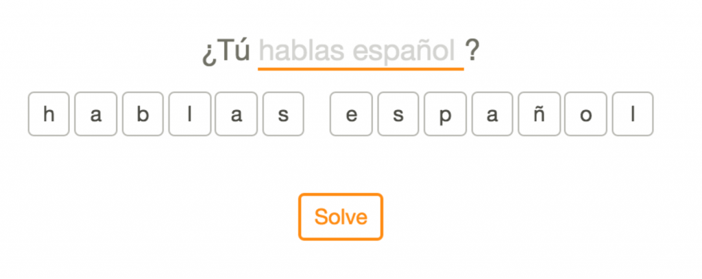 A learner who prefers not to type the answer can click on “Solve
