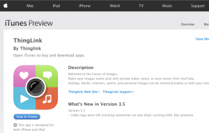 ThingLink app in iTunes store.
