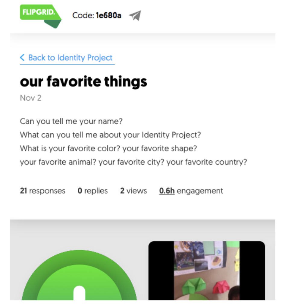 FlipGrid lesson plan for the Identity Project.