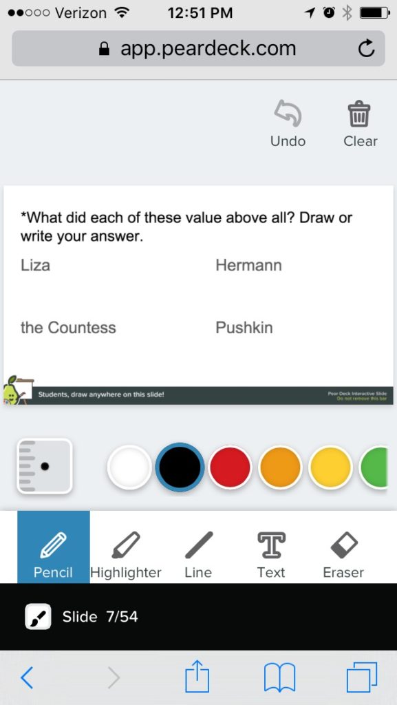 Demonstrates Quiz Question: "What did each of these value above all? Draw or write your answer." Provides student an area to type response or draw. 