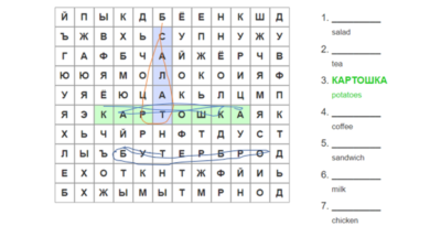 Picture 3: Example of a synchronous activity using Zoom Annotate and a word grid app.