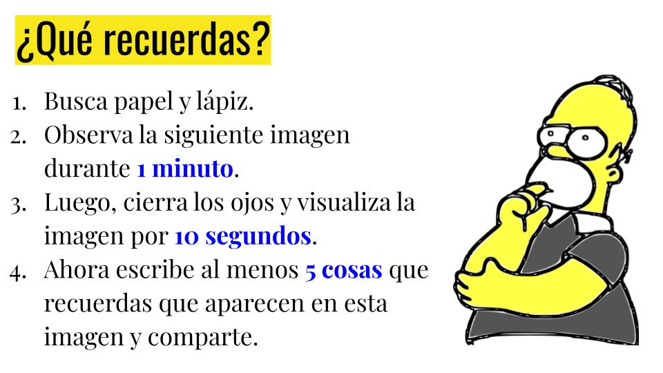 Picture 4 - Google slides for the ¿Qué recuerdas? (What do you remember?) activity with student instructions
