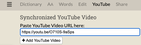 Screenshot showing where to paste YouTube video link.
