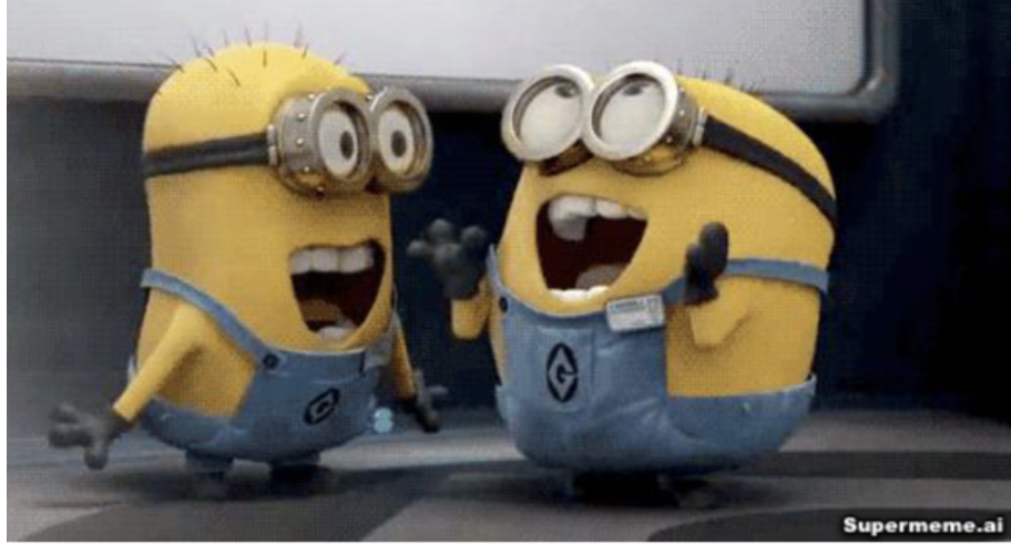 Picture 13 – Meme image student 4 chose - 2 minions laughing