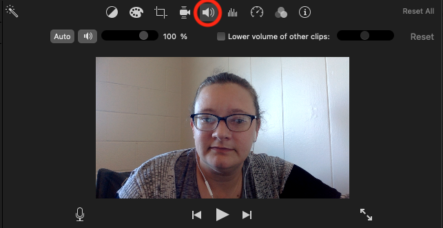 Improve Your Audio Quality with iMovie - has audio symbol circled in the iMovie interface