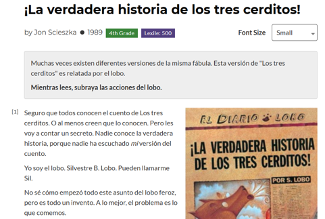 Picture 4 - Example Story ¡La Verdadera Historia de los Tres Cerditos! (The True Story of the Three Little Pigs)
