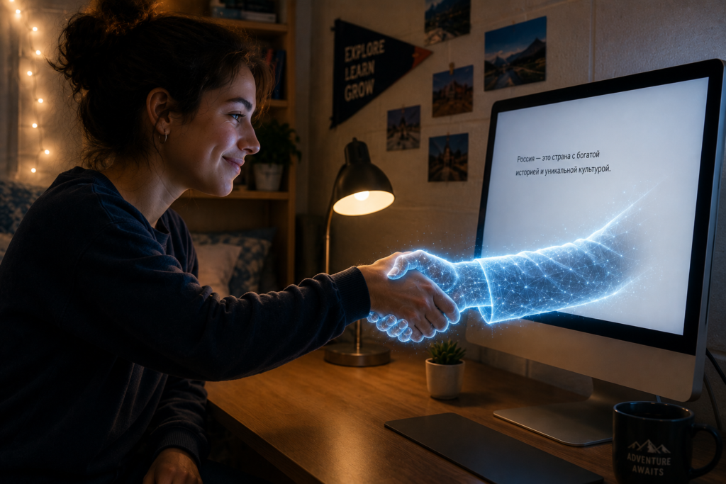 a person shaking a hand coming out of the computer