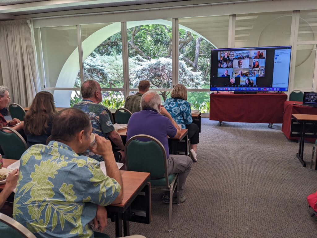 Picture 9 – The “old coots” of IALLT connect with old friends around the world via Zoom; Photo credit: Shannon Donnally Quinn