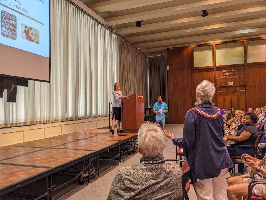 Picture 5 - Carol Goss engaging with the audience at the Henderson Plenary; Photo credit: Shannon Donnally Quinn