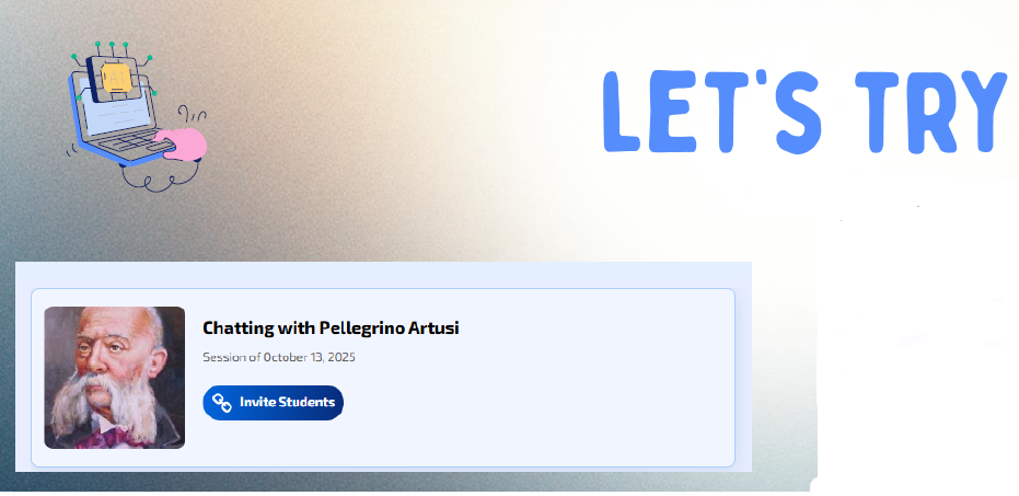 Picture 4 – Slides used to scaffold the professional development activity during the MIWLA session - Let's try - Chatting with Pellegrino Artusi