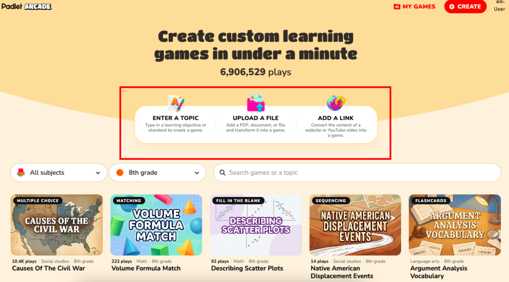 Create custom learning games in under a minute