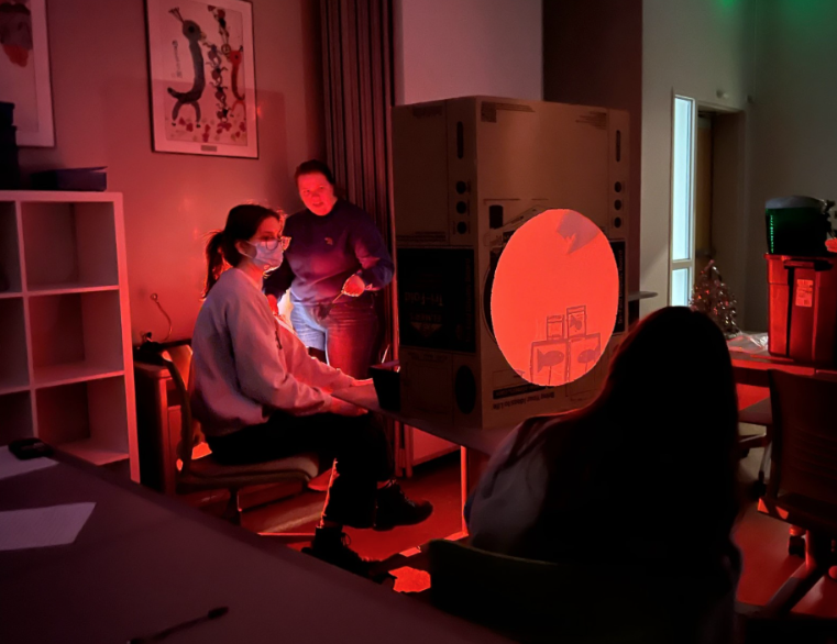Picture 3 - Shadow theater exploration with cardboard science fair triptych 