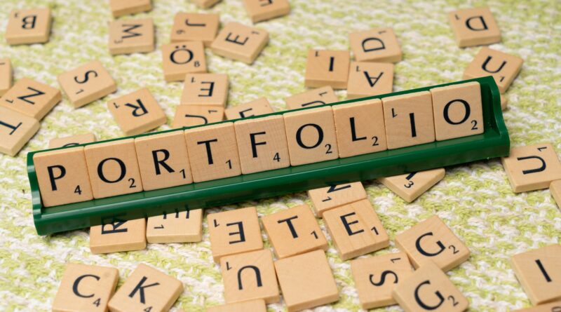 scrabble tiles that spell portfolio