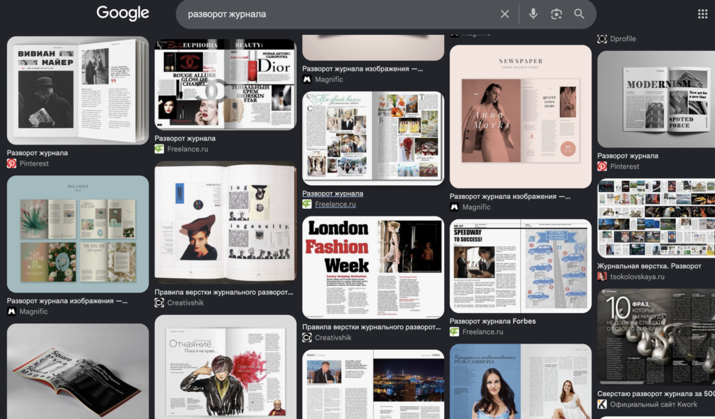 Picture 2 - Google image search when I added “of a journal” to my search query - has "spread" with photos